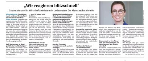 Interview Sabine Monauni LEG Wirtschaftskurier - Vorteile eines Kleinstaates